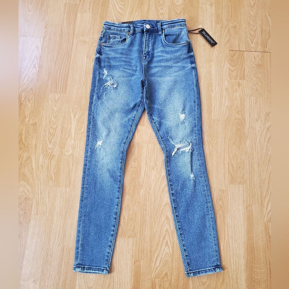 Blank NYC The Great Jones Hi-Rise Skinny Distressed Jeans sz 26x28.5